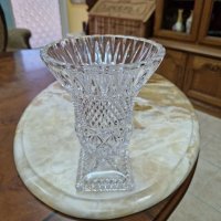 Красива антикварна френска кристална ваза със столче, снимка 4 - Антикварни и старинни предмети - 41392191
