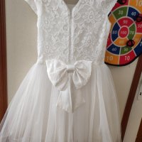 Бяла рокля за момиче 128, снимка 3 - Детски рокли и поли - 42096337