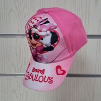 Нова детска шапка с козирка в розов цвят с Мини Маус, снимка 2 - Шапки, шалове и ръкавици - 41805443