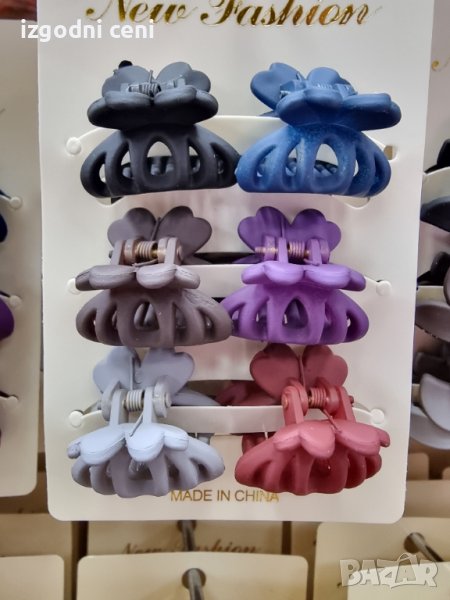 Мини щипки за коса - 6 бр на картон  (модел 9), снимка 1