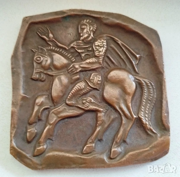 СТАРА БРОНЗОВА ХУДОЖЕСТВЕНА ПЛАСТИКА - НИНА КАНАРОВА/КОННИК 1988 , снимка 1