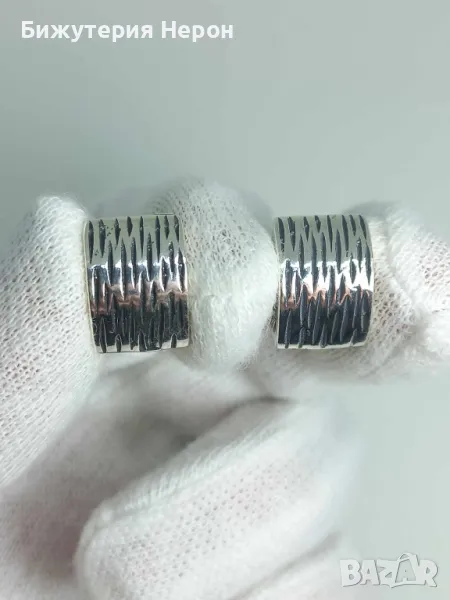 Сребърни обеци, снимка 1