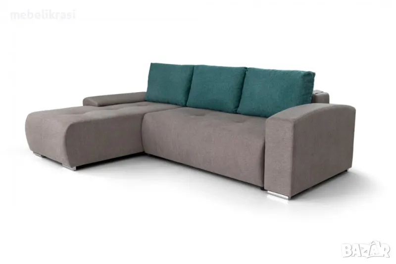 Ъглов диван Виктор мини топло сиво Marta 18/23, снимка 1