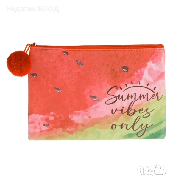 Несесер с дизайн на диня, Червен, 23x15cm., снимка 1