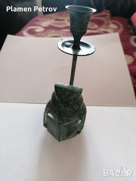 Стар бронзов свещник , снимка 1