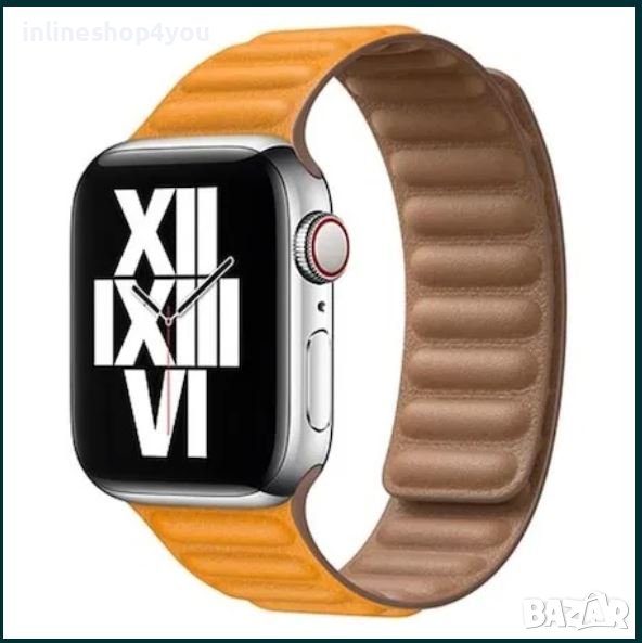 Кожена Магнитна Каишка за Apple Watch 8 Ultra 7 6 SE 5 4 44 40mm, снимка 1