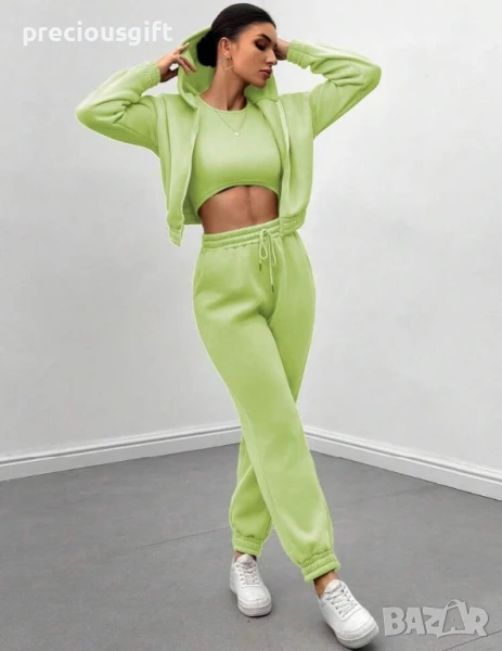 Дамски спортен ежедневен комплект от две части, наличен в различни цветове, снимка 1