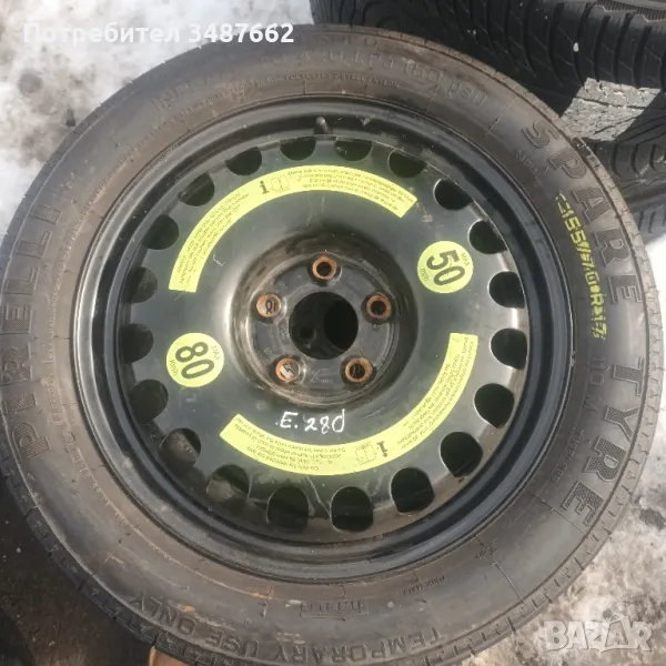 патерица за Мерцедес Е280 155/70/17 PIRELLI 5×112 ц.66.6мм оригинална , снимка 1