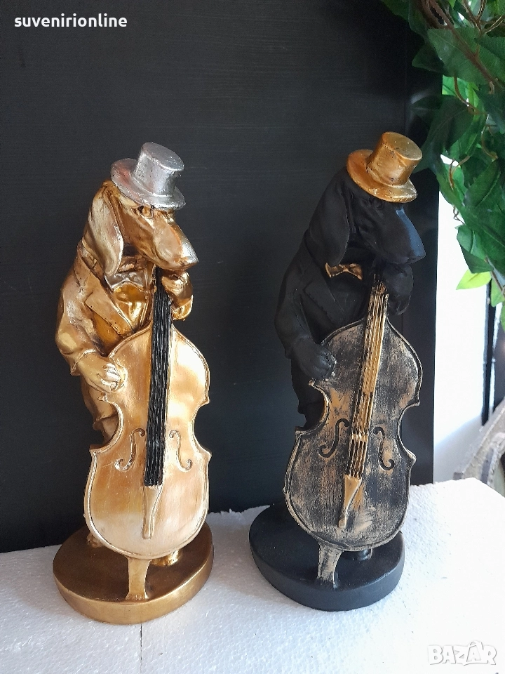 Статуетка куче музикант Дакел, снимка 1