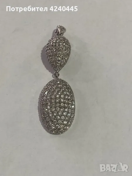Сребърна висулка с циркони, снимка 1