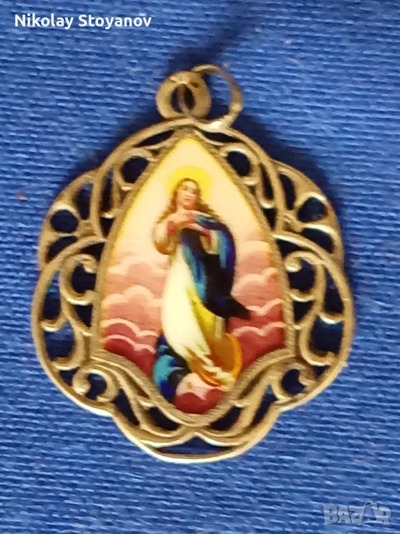 Сребърна Иконка - Медальон - Дева Мария, снимка 1