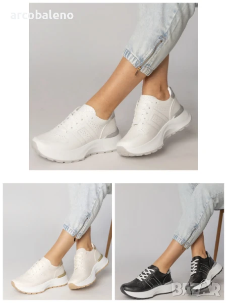 Дамски ниски маратонки със сребърна вложка от Lenkuta, 3цвята , снимка 1