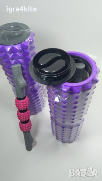 ГОЛЕМИ 2в1 Фоумролер + масажен стик 45x14 Foam roller, снимка 1