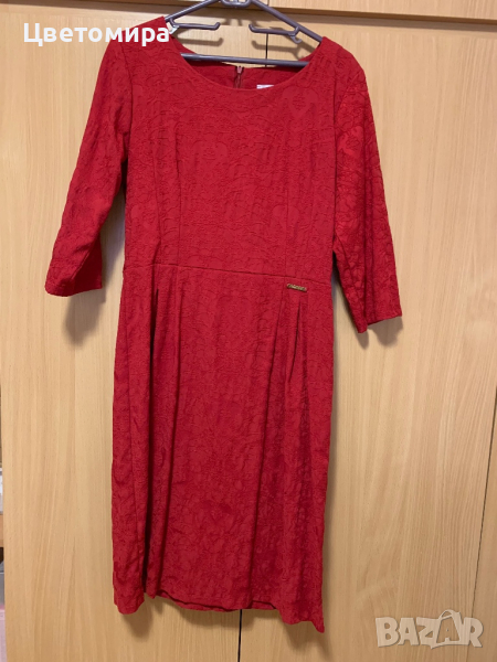 Плътна червена рокля, снимка 1