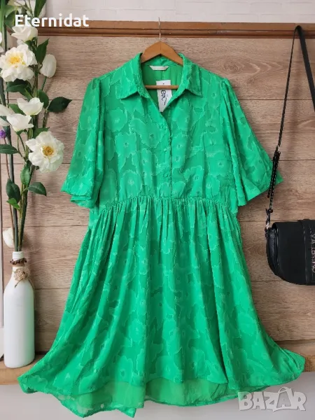 Зелена разкроена рокля ELLOS , снимка 1