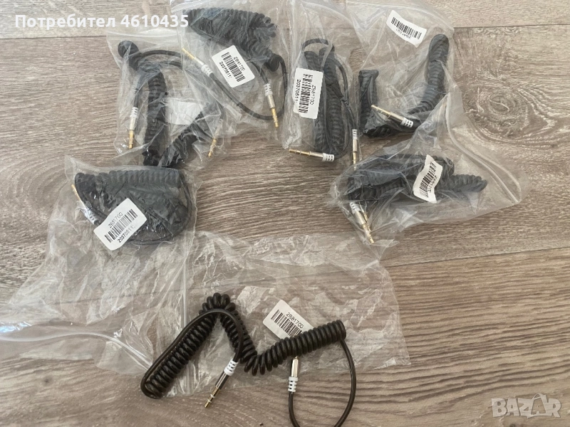 6бр. Спираловидни аудио кабели (AUX кабели), снимка 1