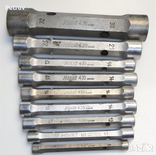 HAZET No.430 Germany - 9 броя ПРОФЕСИОНАЛНИ ВИСОКОКАЧЕСТВЕННИ Тръбни Ключове 8 - 32 mm / ORIGINAL !!, снимка 1