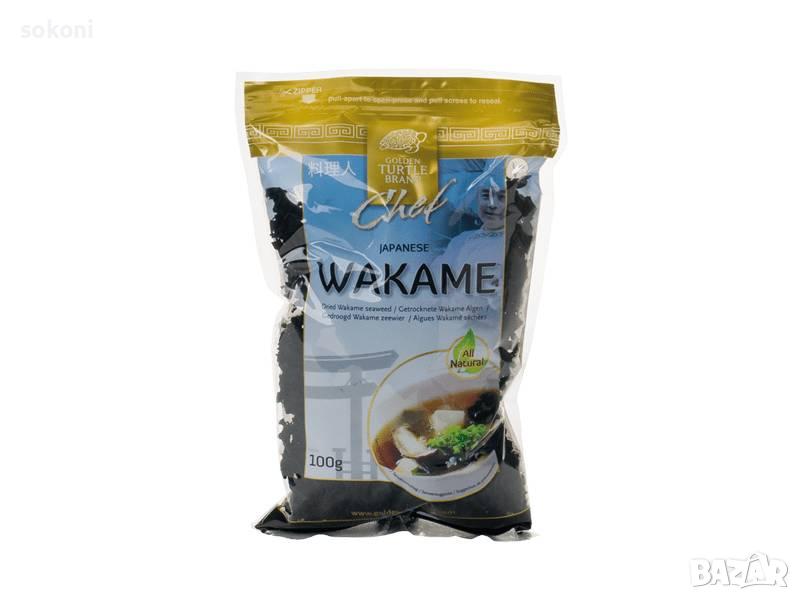 Golden Turtle Dried Wakame Seaweed / Голдън Търтъл Изсушени Японски Уакаме Водорасли 100гр, снимка 1