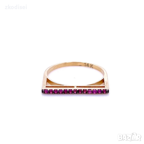 Златен дамски пръстен 1,71гр. размер:58 14кр. проба:585 модел:22429-1, снимка 1