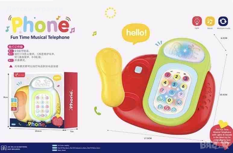 Детска играчка телефон – със светлини и звуци за интерактивно обучение и забавление, снимка 1