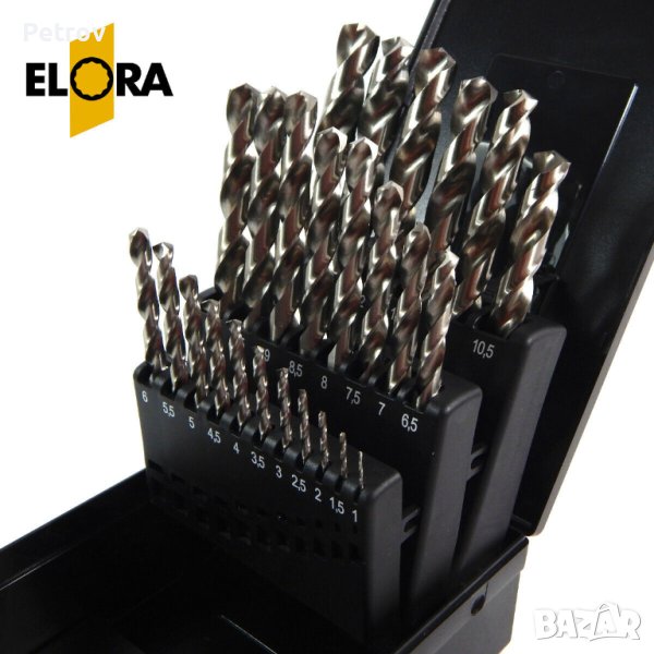 ELORA HSS-G - Germany - ЧИСТО НОВ PROFI-SET 25 Свредла 1-13 mm в Касета /ORIGINAL ELORA GERMANY !!!!, снимка 1