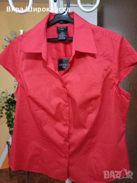 Червена нова дамска риза за едра дама на фирма GEORGE, снимка 1