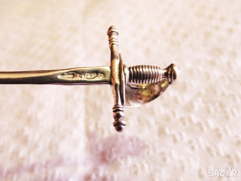 Старинна сребърна брошка, сребърна игла, Шпага за ценители и колекционери сребро, снимка 1