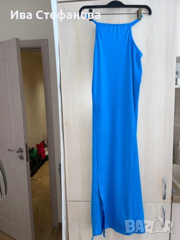 Нова синя секси дълга елегантна с цепка еластична пола рязана в талията , снимка 2 - Поли - 41248780