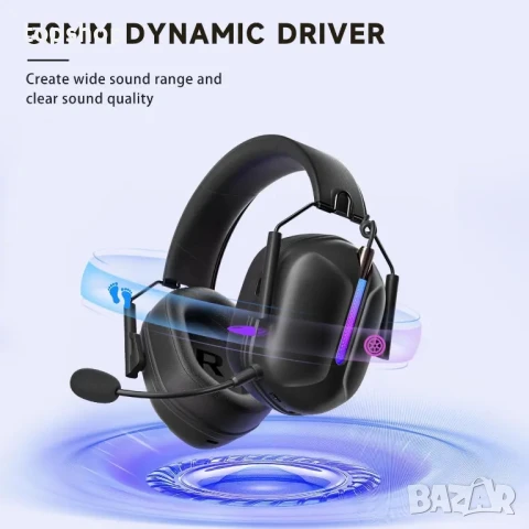 НОВИ сгъваеми безжични слушалки Captain 500 2.4GHz USB C Wireless Bluetooth 5.2, 60H, снимка 5 - Слушалки и портативни колонки - 50542614