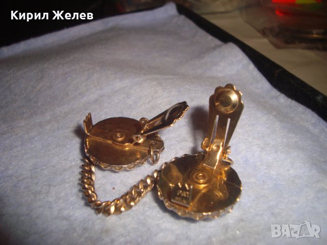 СТАРА ВИНТИДЖ СКЪПОЦЕННА БРОНЗОВА ПОЗЛАТЕНА с МАРКИРОВКИ ЗАКОПЧАКА КЛИПС за ШАЛ ЕЛЕК с ОПАЛ 20169, снимка 6 - Антикварни и старинни предмети - 35996934