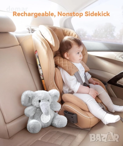 Dreamegg машина за бял шум за бебе - Snuggle Elephant със запис на глас, 21 успокояващи звука, снимка 6 - Плюшени играчки - 52097707