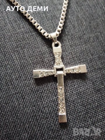 Нов ланец синджир с кръст с камъчета цирконии копие на този носен от Вин Дизел от филма Бързи и ярос, снимка 7 - Аксесоари и консумативи - 40537255