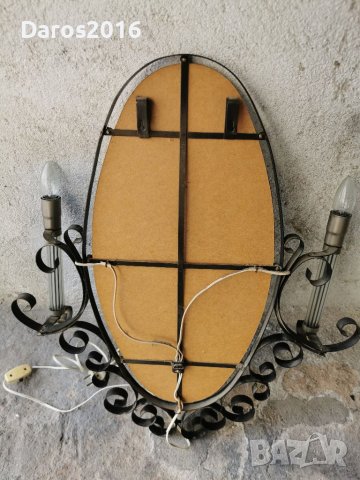 Старо огледало, желязна рамка, нощни лампи, снимка 10 - Антикварни и старинни предмети - 40072511