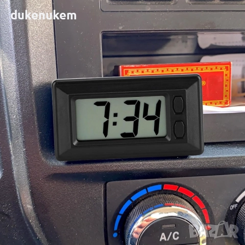 Мини електронен часовник, за автомобил, офис и дом, самозалепващ, снимка 8 - Аксесоари и консумативи - 52694887