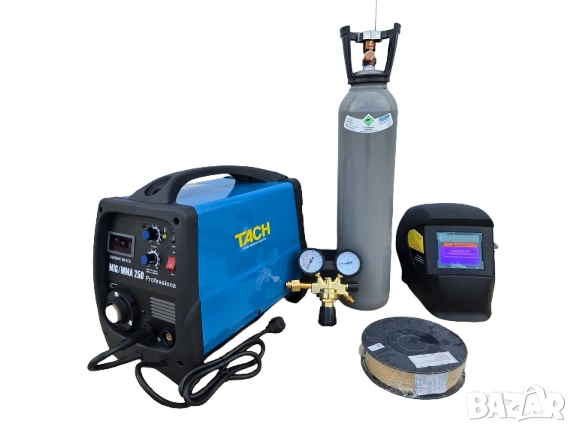 КОМЛЕКТ 250А МАХ Телоподаващо + Електрожен Инверторно С ЕВРОБУКСА с дисплей