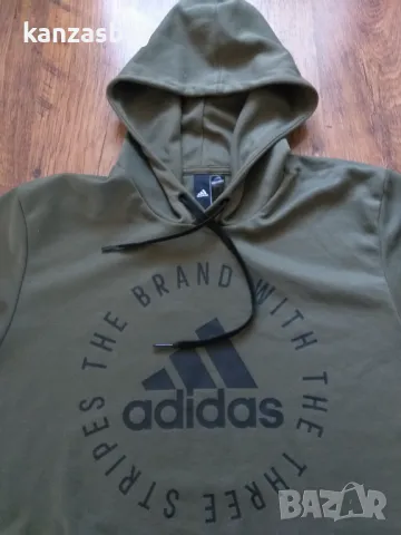 adidas Sport Id Pullover Hoodie Olive - страхотно мъжко горнище КАТО НОВО Л, снимка 3 - Спортни дрехи, екипи - 48510008