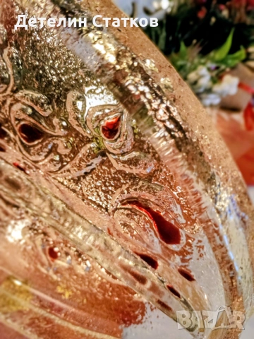 Винтидж стъклено плато, снимка 3 - Чинии - 53048207