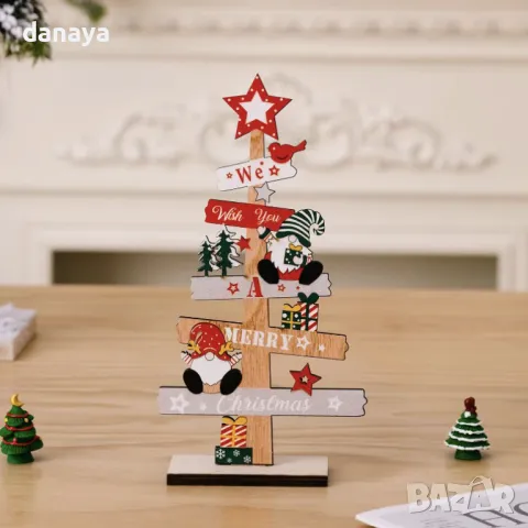 5299 Коледна фигура Елхичка с надпис We wish you a Merry Christmas, снимка 2 - Декорация за дома - 47574639