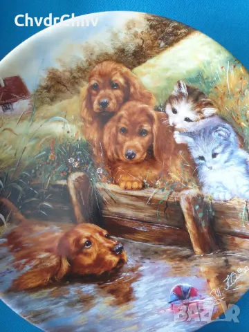 9бр Seltmann/ЗЕЛТМАН Бавария немска колекционерска декоративна порцеланова чиния-картина/животни, снимка 3 - Картини - 48371239