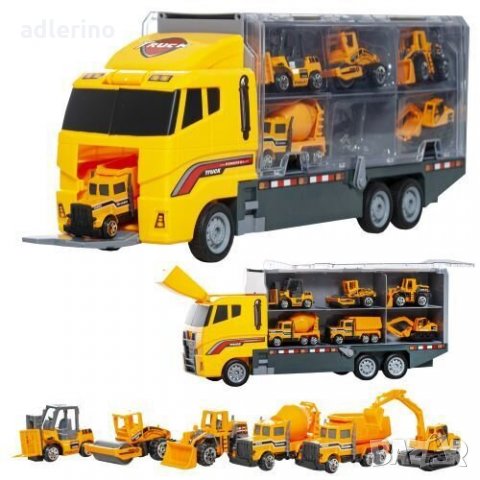 ТИР комплект с 6 автомобила, Комплект от камион с 6 малки машини, снимка 4 - Коли, камиони, мотори, писти - 34311601