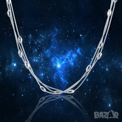 Сребърно колие с топчета