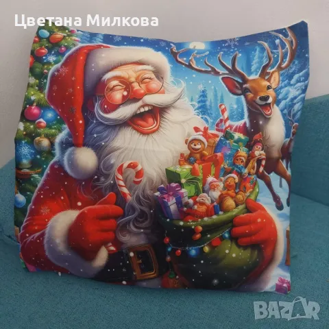 Коледна калъфка за възглавница 45 см на 45 см.