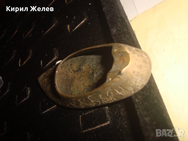 СТАР БРОНЗОВ ЧЕХЪЛ - ПЕПЕЛНИК РЪЧНО МАЙСТОРСКИ ИЗРАБОТЕН и ОРНАМЕНТИРАН ХУДОЖЕСТВЕНО с КАЛЕМ 15418, снимка 5 - Колекции - 34339632