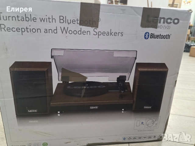 Грамофон и колони Lenco LS 100WD кафяв, снимка 9 - Грамофони - 52187934