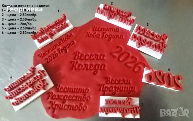 Принтове за бисквитки и печати, за Коледа и Нова година върху фонданова и вафлена хартия, снимка 18 - Други - 46814767