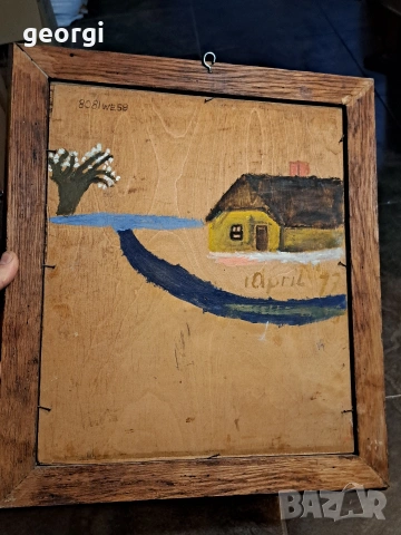 авторска картина "Усмихнато момче" маслени бои върху дървена основа , снимка 12 - Картини - 53035820