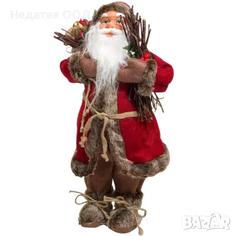 Коледна, Реалистична фигура на Дядо Коледа, Червен, 46 см