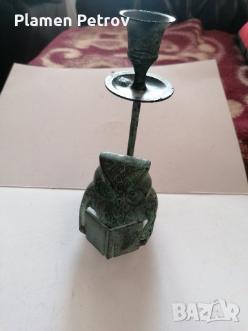 Стар бронзов свещник , снимка 1