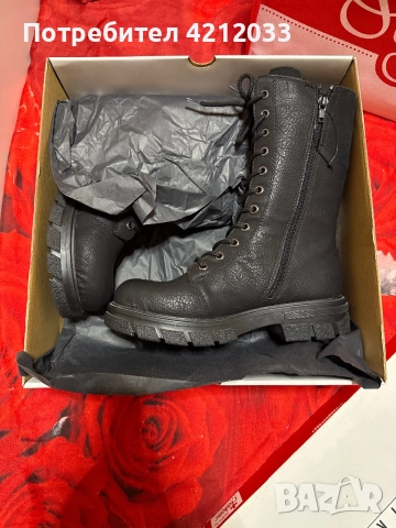 Дамски боти естествена кожа Rieker , снимка 2 - Дамски боти - 52595338