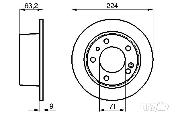 Диск спирачен заден дeсен/ляв за CITROEN XM 2.0-3.0 05.89-10.00г.№ C1321P, снимка 2 - Части - 50618410
